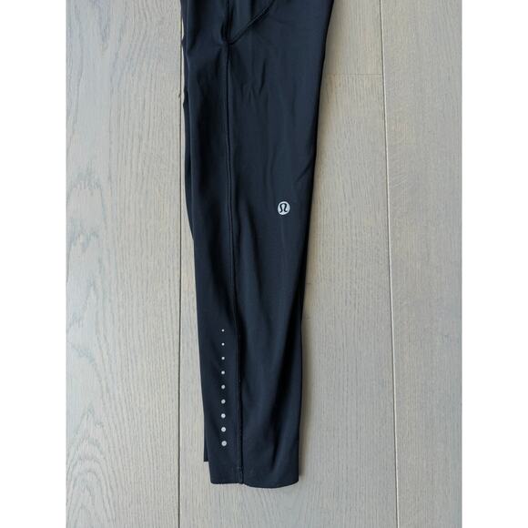 Lululemon Fast & Free Black Crop Leggings Nulux 19 Yoga, Running, Women's Size 4 - Picture 2 of 6